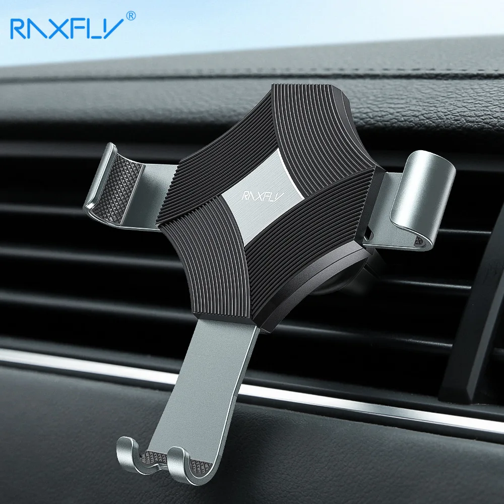 

RAXFLY Gravity Phone Car Holder For iPhone X Air Vent Clip Mount No Magnetic Mobile Phone Holder Cell Stand Support in Car