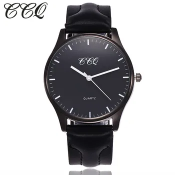 

CCQ Women Men Watch Luxury Brand Leather Black Case Simple Watches Clock Female Man Sport Clock Business Watches Gift