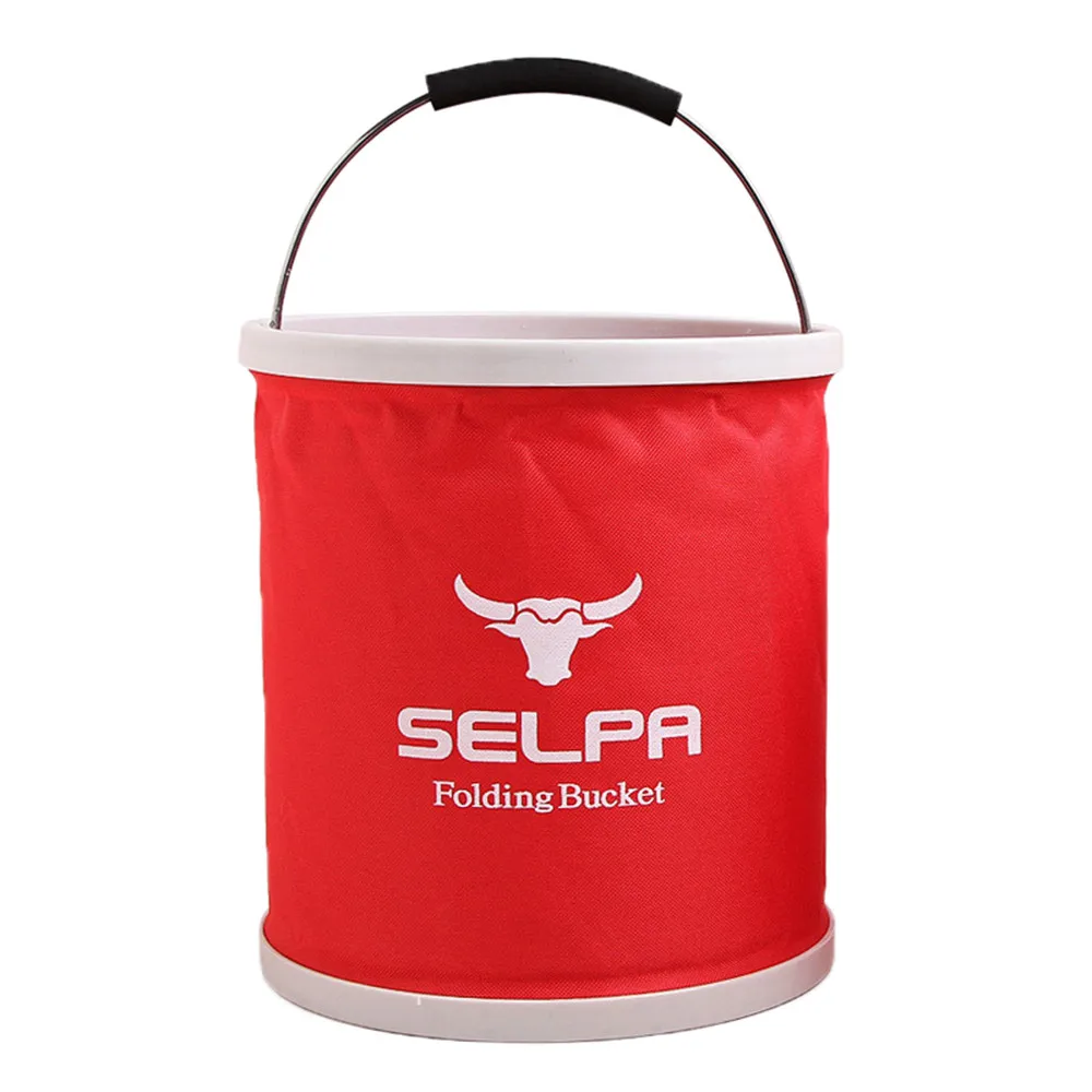  Outdoor Folding Bucket Camping Bucket Environmental Friendly Portable Folding Barrel 11L Travel Hiking Sport #3S27 (2)