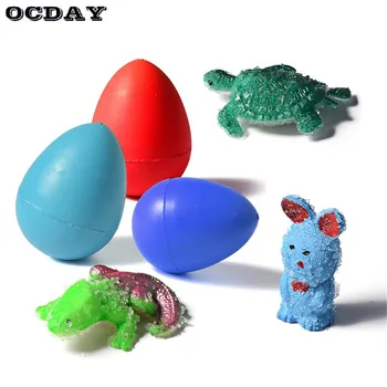 

OCDAY 3Pcs/set Novelty Funny Hatching Growing Dinosaur Eggs EVA Dinosaur Incubation Toys Magic Eggs For Kids Children