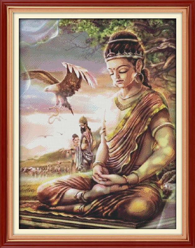 

Entering the meditation Printed Canvas DMC Counted Chinese Cross Stitch Kits printed Cross-stitch set Embroidery Needlework