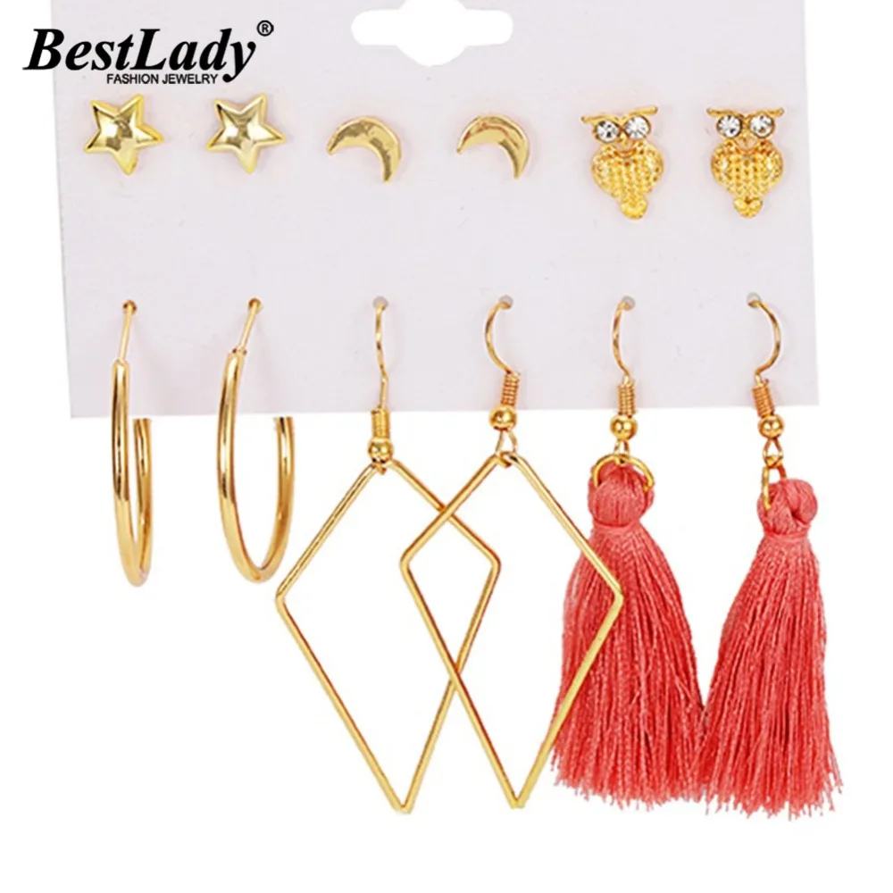 

Best lady Ethnic Owl Hang Drop Earrings For Women Wedding Party Vintage Quadrangle Fringed Statement Earring Girl Gifts Jewelry