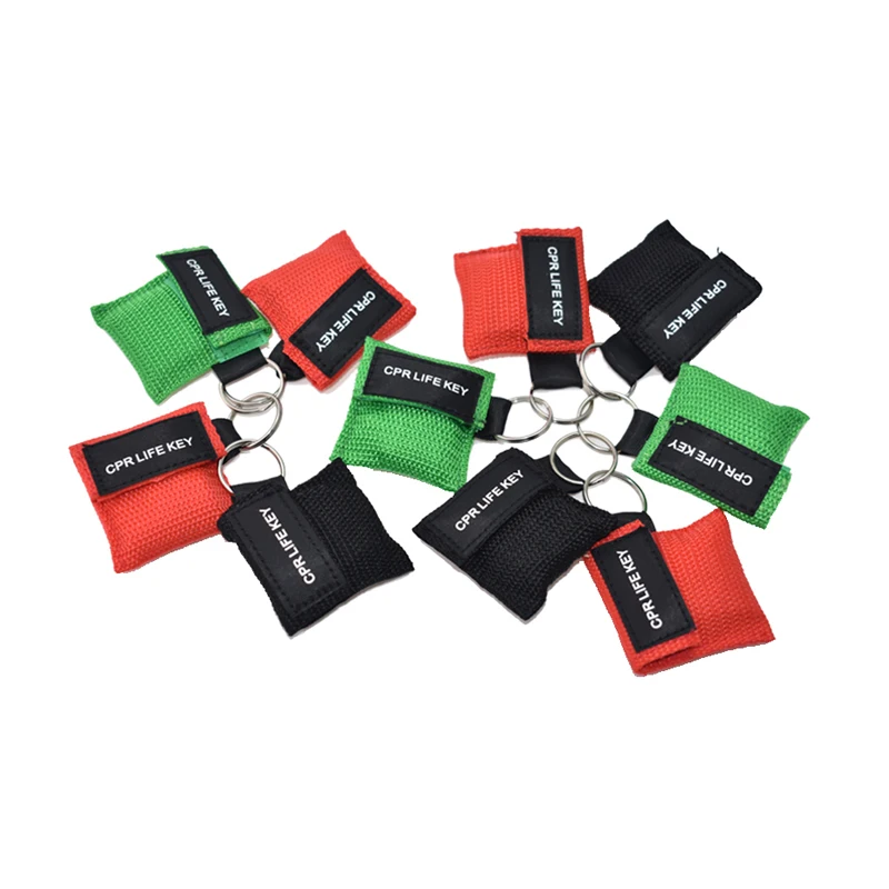 

20 Pieces CPR Rescue Mask Rescue Mask First Aid Survival Mask With Keys Chain One-way Valve For First Aid Training Free Shipping