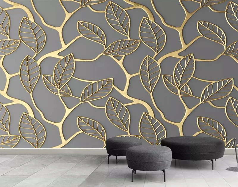 Custom 3d Photo Wallpapers Abstract Home Background Wall Mural Gold Watercolor Forest Wall Painting Living Room Sofa Wall Papers Wallpapers Aliexpress