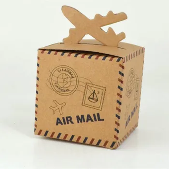 

Free shipping air mail kraft paper 6*6*6cm party candy boxes , 200 pcs/lot , WJ1