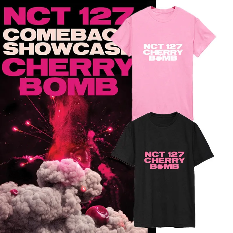 Kpop NCT127 NCT 127 CHERRY BOMB альбом рубашки K POP повседневная одежда из хлопка футболка с