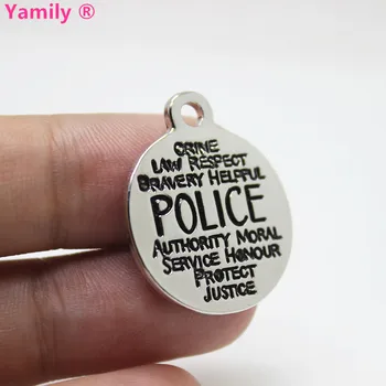 

8pcs--22mm Police Zinc Alloy white k Charms Word Collage Charms pendant for necklace bracelet diy jewelry pj2988