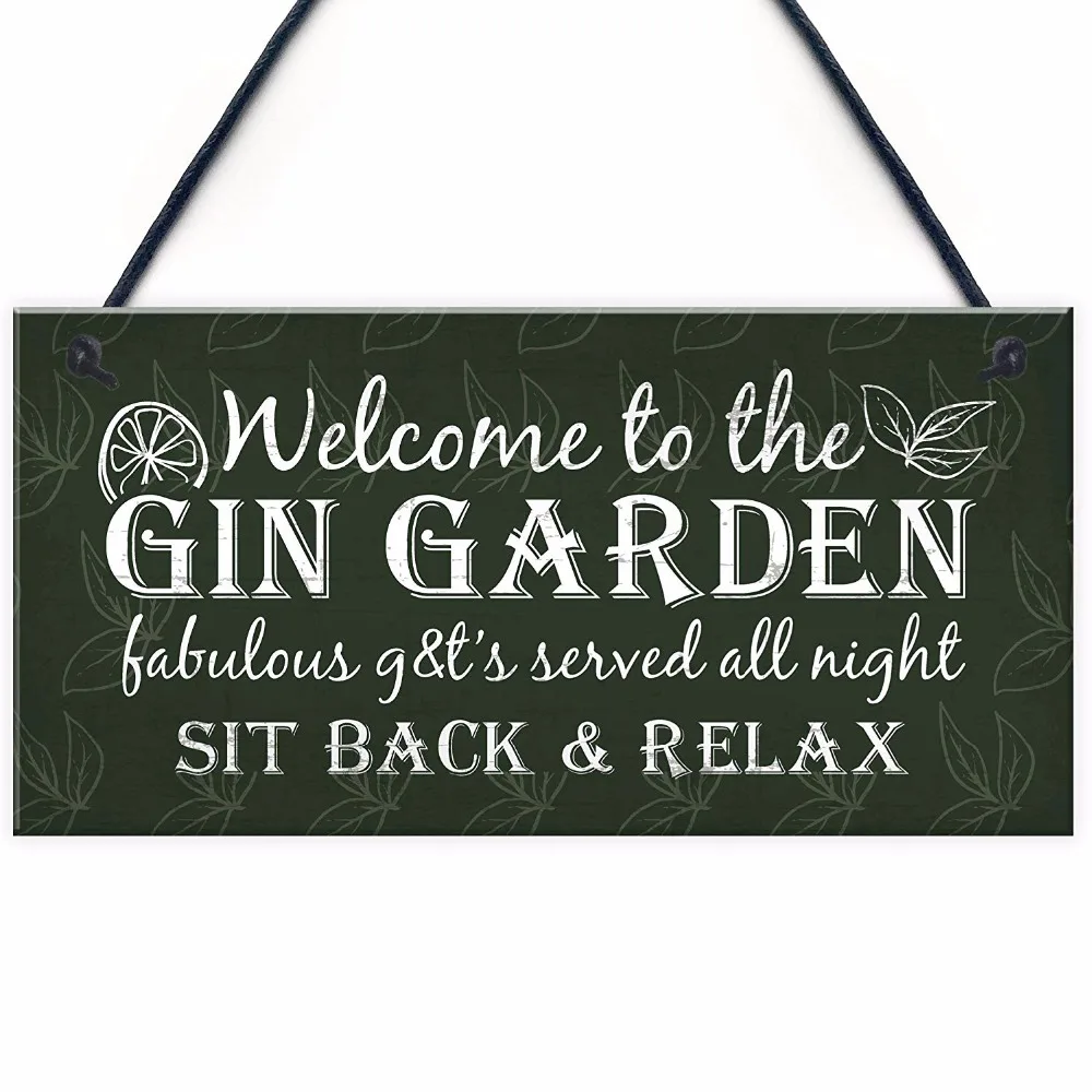 

Meijiafei Gin Signs Garden Shed Bar Pub Plaque Gin & Tonic Funny Alcohol Sign Party Friendship Gift 10" x 5"