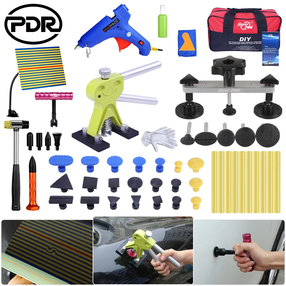 

PDR Car Repair Tool Set Car Lifter Paintless Dent Repair Tools Hail Hand Tools Set Tool Bag Glue Sticker