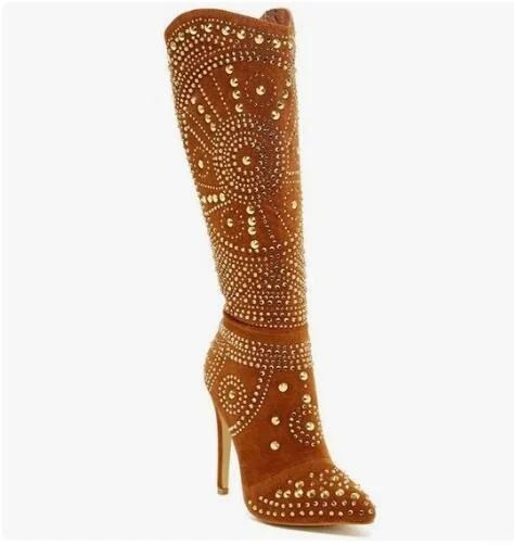 New-Arrivals-Black-Leather-Thigh-High-Stiletto-Boots-Pointed-Toe-Rivets-Studded-Embellished-Women-Boots-Knee (4)