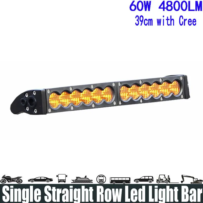 60w 5W Dual Color Led Driving Light Bar Led Work Light Bar Straight Roof Offroad Truck Suv Atv Utv Boat 4wd 6000k White Amber Flood Spot Combo 12v 24v Led Off Road Auto Car For Jeep Driving 4x4 External Pickup Boat Mot