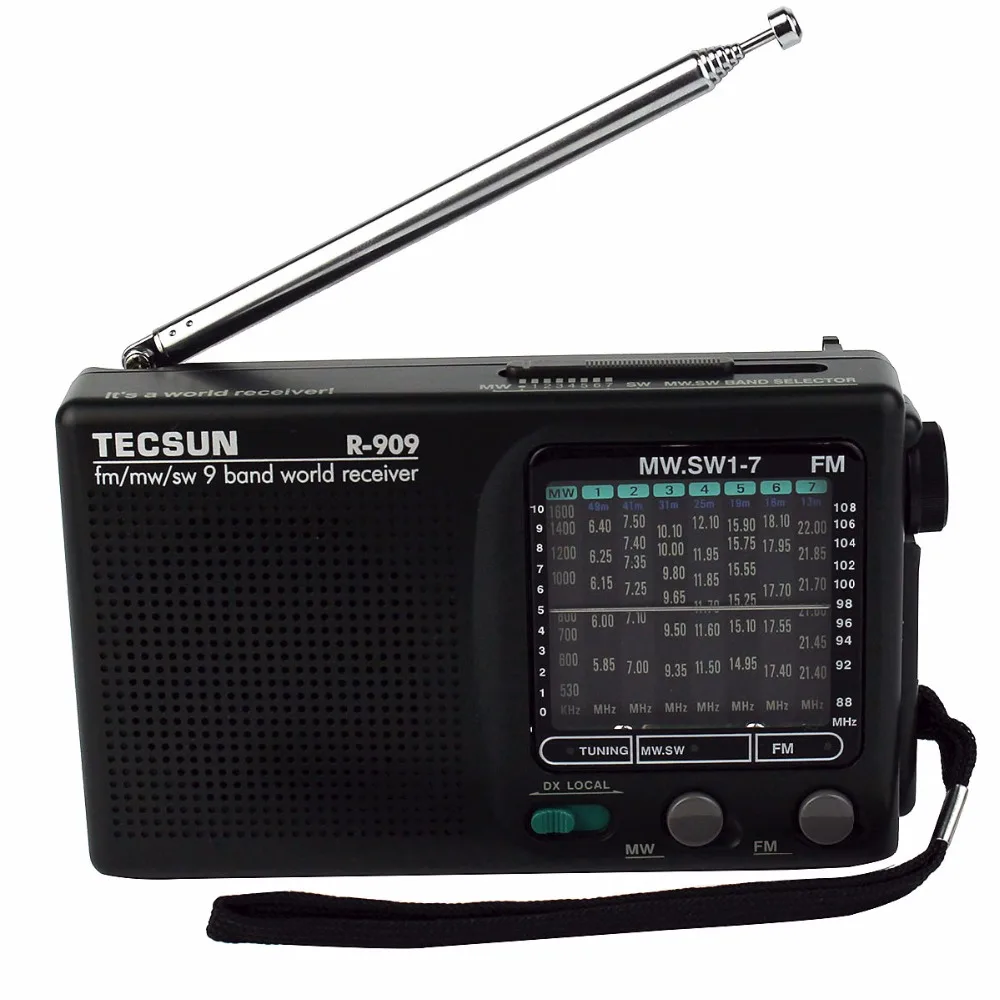 

5pcs Tecsun R-909 Radio FM/AM/SW World Band Receiver Portable FM Radio DX / LOCAL Sensitivity Receiver Y4140A