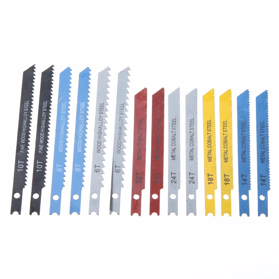 Mayitr 14Pcs/set Durable Assorted U-shank Jigsaw Blades For Plastic Wood Cutter Top Quality Jingsaw Blades Mayitr Hand Toos