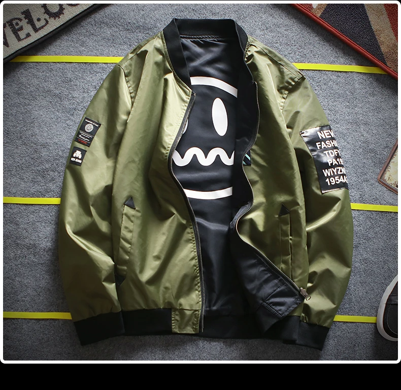 Тан бесплатная доставка 2019 для мужчин ветер куртка Бомбер курточка бомбер армейский зеленый тонкий пилот куртка