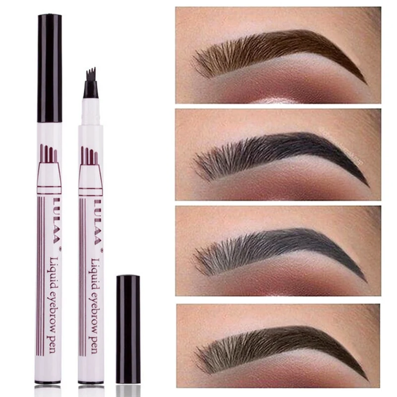 Eyebrow Tattoo Pen Pencils Waterproof Fork Tip 4 Head Eyebrow Tattoo Pen Eye Brow Enhancer Tint