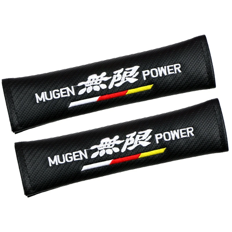 2pcs Carbon fiber seat belt cover shoulder pad JDM car styling for