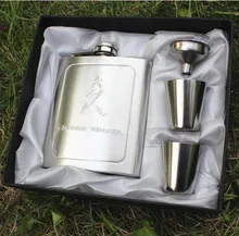 Nuevo Conjunto Petaca 7 Oz de Acero Inoxidable Petaca Botella de Vino Whisky Flagon Hervidor Petaca del Alcohol del Grabado