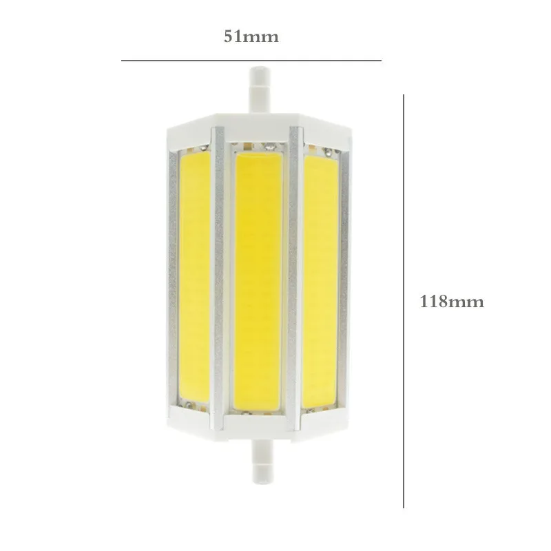 10 шт./лот R7S COB Светодиодная лампа r7s светодиодные фонари 78 мм 118 мм 12 Вт, 20 Вт, J78 J118 лампа AC110V 127 V 220 V 265 V заменить галогенные прожектора
