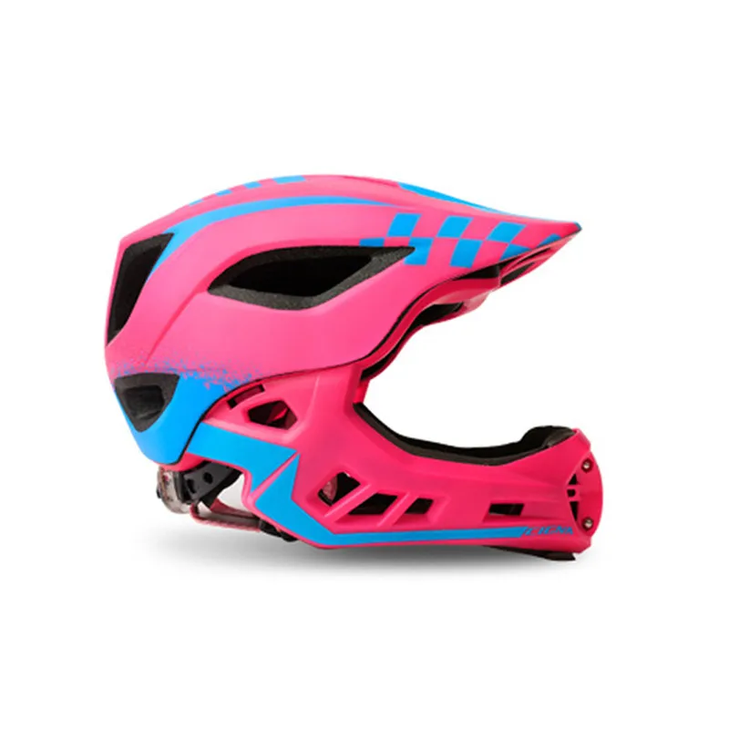 Pink Blue 2-10 anni di etta Pieno Coperto Casco Bambino Bilanciamento Della Moto Per Bambini Completa Viso Casco Ciclismo Motocross Down hil - Цвет: Pink Blue