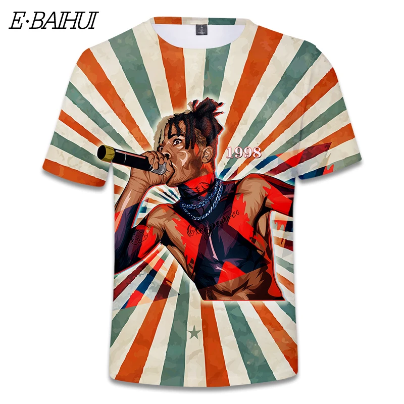 E-BAIHUI xxxtentacion Print 3D T Shirt Men Summer Fashion Hip Hop rap revenge T-Shirt Male fitness Tshirts Mens Clothing FT01