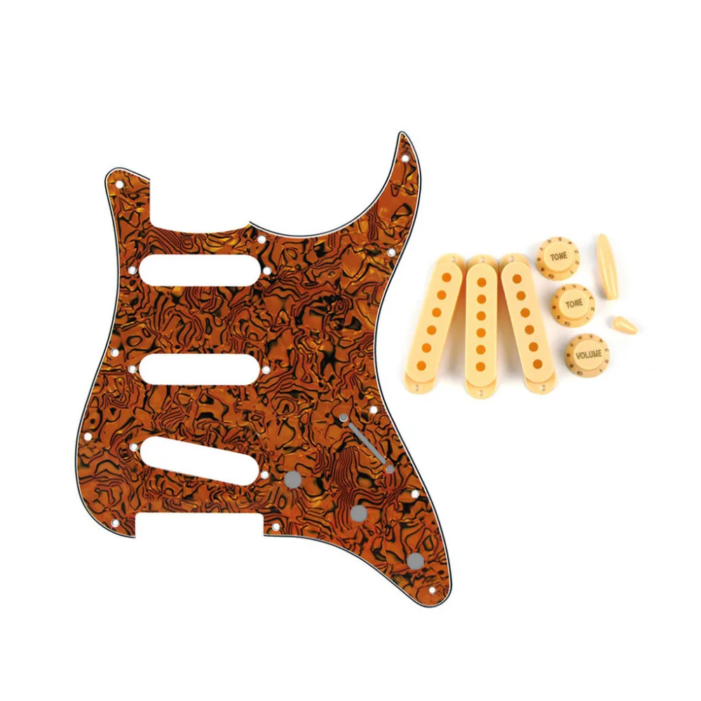 1 Set of 11 Hole Strat Guitar Pickguard SSS Scratch Plate Pickup Covers
