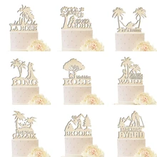 Индивидуальный деревянный свадебный торт Топпер невесты и жениха деревянная Свадебная вечеринка юбилей торты украшения на заказ имя, дата