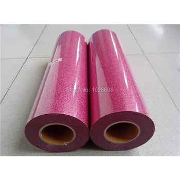 

glitter Garment heat Transfer vinyl / Film ,heat transfer glitter vinyl for clothing CDG-04 pink color