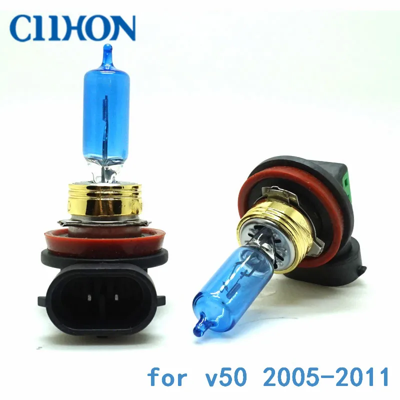 CIIHON 2pcs Car Halogen Light Bulbs for volvo v50 2005 2011,H11 100W