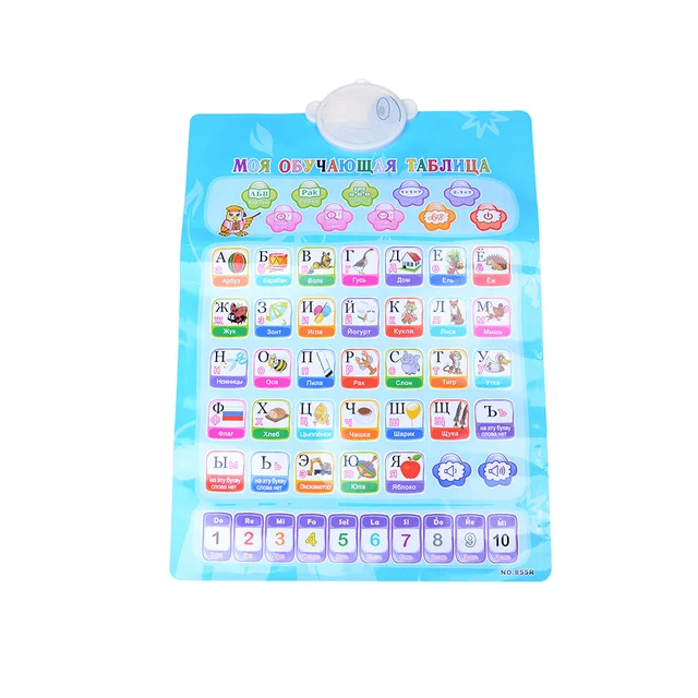 new 1 side russian english language electronic baby abc alphabet language chart