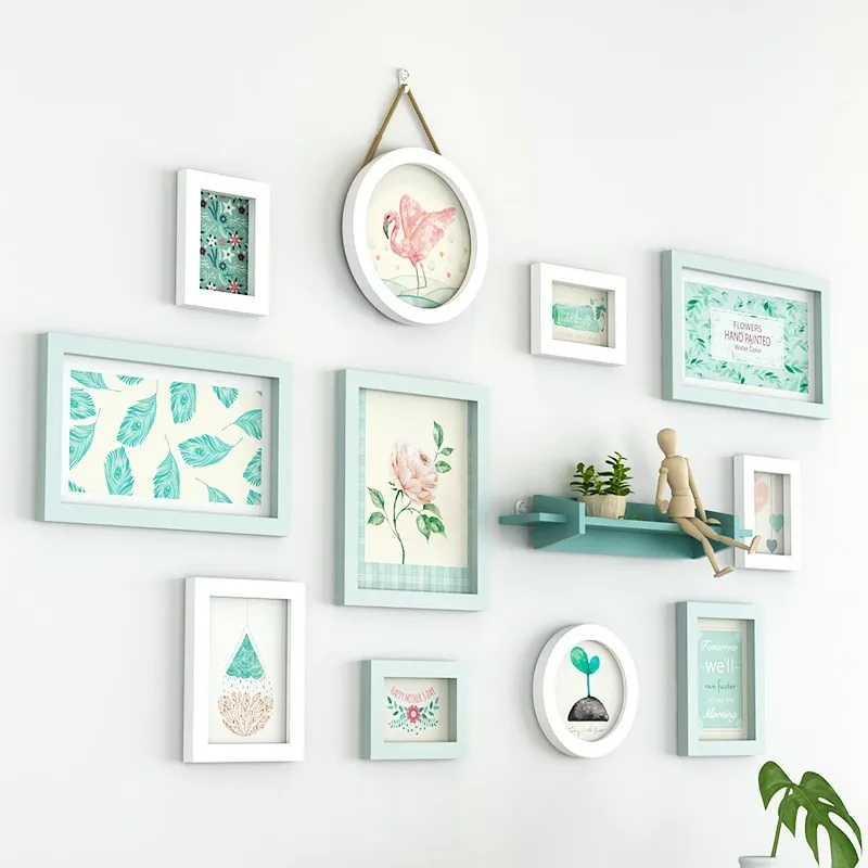 

Wall Pictures Frames For Kitchen Wooden Frame For Photos 11 pcs/set Photo Frame Combination For Wedding Decoration Photo Hanging