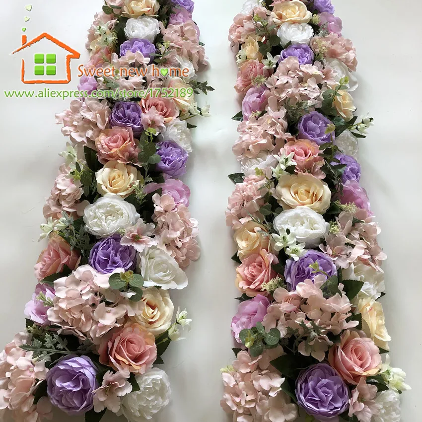 3D искусственная арка цветок бегун Роза новая Гортензия пион Глициния Свадьба дорога свинцовые цветы панель DIY