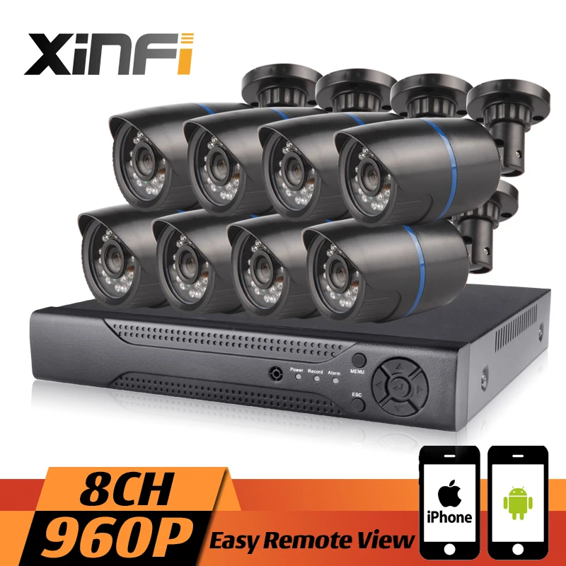 Xinfi 8ch 1.3mp HDMI NVR сети видео Регистраторы 960 P CCTV Системы Открытый HD охранных Камера Системы комплект видеонаблюдения