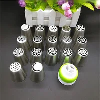 17Pcs Russian Tulip stainless steel Nozzles birthday Cake Cupcake Decorating Icing Piping Nozzles Rose Flower Cream Pastry Tips