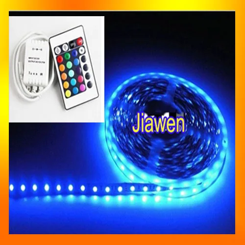 

5M Flex RGB LED Light Strip 5050 SMD 300 LED 60 led/m non-waterproof +24 Key IR remote Controller best price HOT!