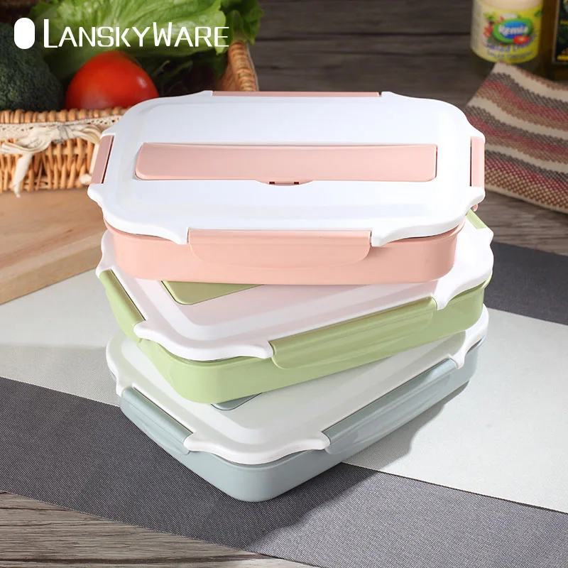 

LANSKYWARE 304 Stainless Steel Bento Box For Kids Food Container Storage Japanese Microwave Lunch Box Children School Picnic Set