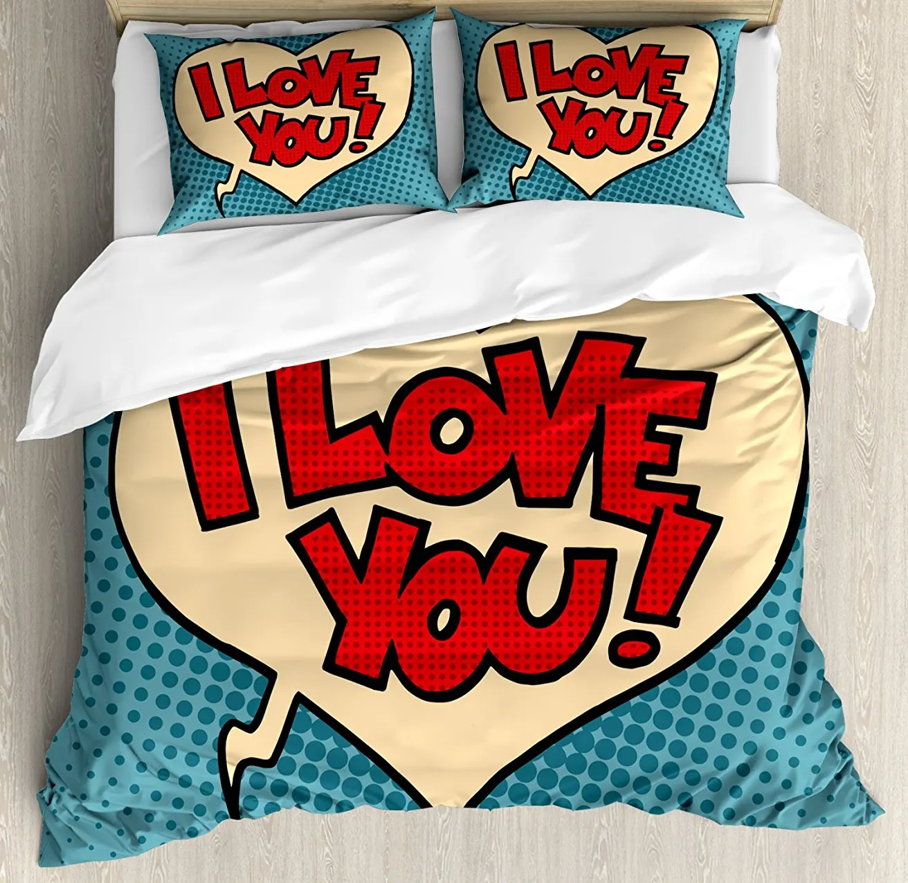I Love You набор пододеяльников для пуховых одеял в поп-стиле комическая полоска