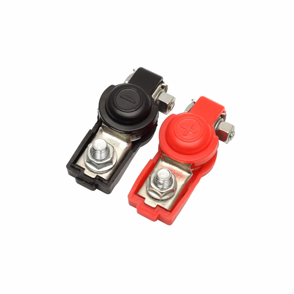 2xRed Black Battery Terminal Clamp Connector Clips Positive Negative