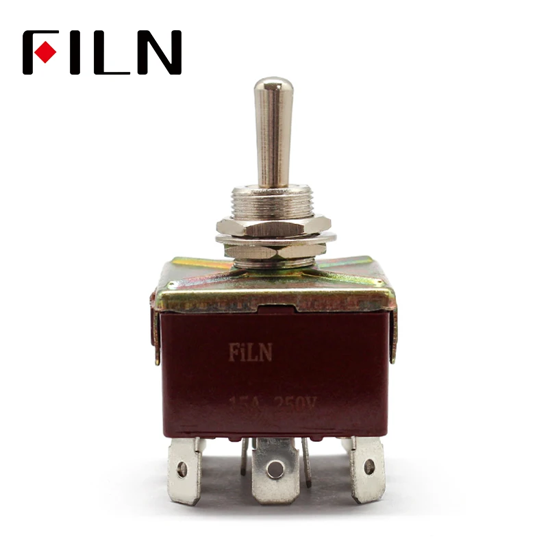 ONOFFON 3 Positions 12 Pins Self-lock Toggle Switch 4PDT 15A 250VAC (2)