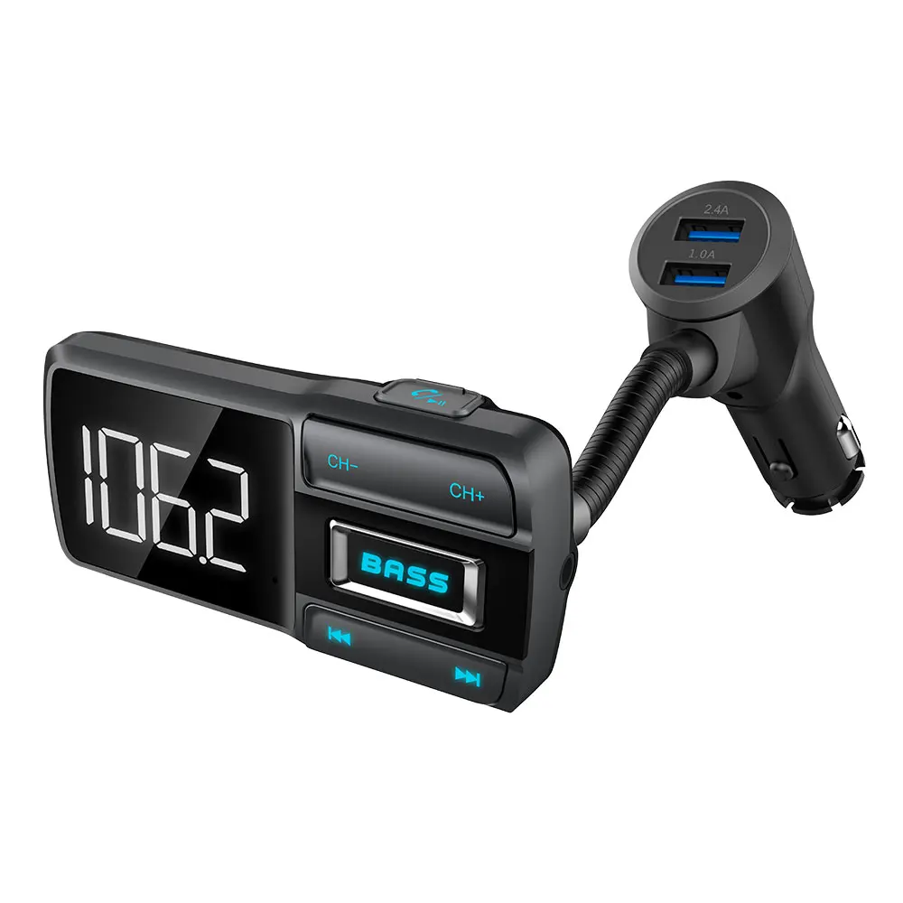 Бас двойной USB Bluetooth fm-передатчик Универсальный громкой связи Портативный Автомобильный MP3 BT77D Bluetooth