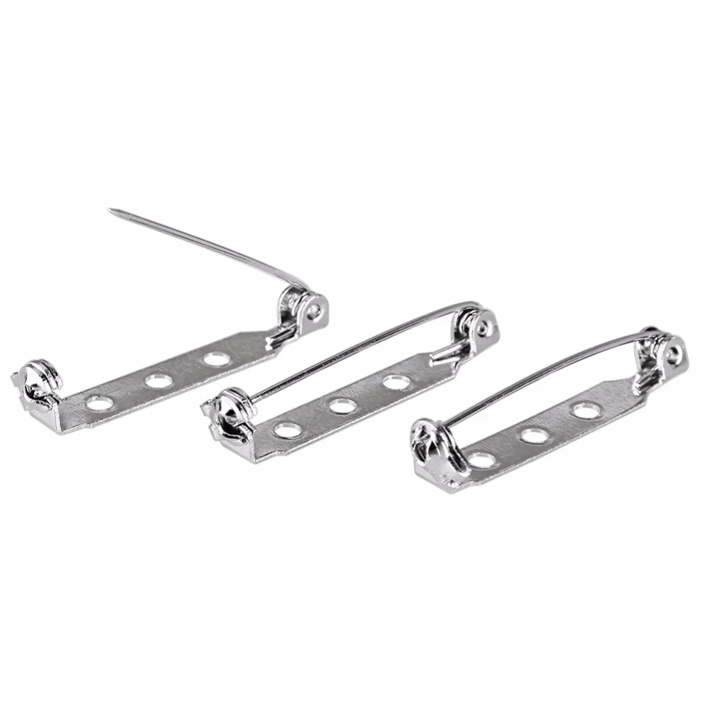 Silver Tone Brooch Pins Back Safety Clasp Badge Corsage Collar Pin DIY