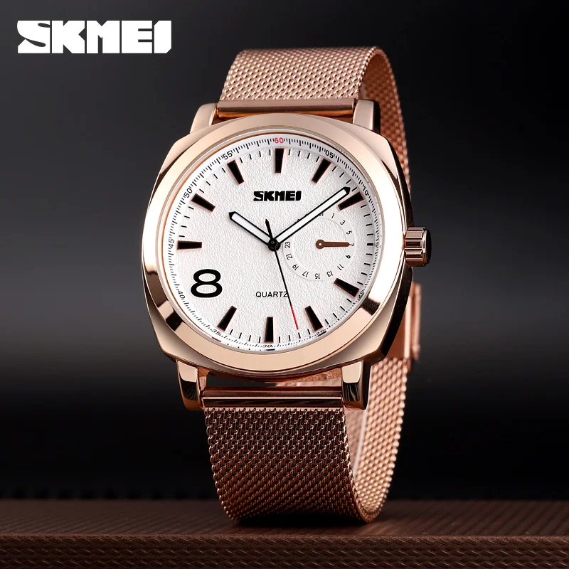 

Luxury Brand SKMEI Men Quartz Watches Sport Casual Wristwatches Waterproof Leather Full Steel Watch Clock Man relogio masculino