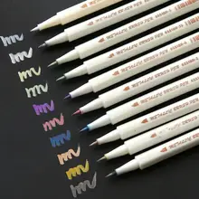 JUKUAI 10 Цвета/коробка металлик маркером DIY Скрапбукинг ремесла мягкая кисть Книги по искусству маркеры для канцелярских принадлежностей школьные принадлежности 7312