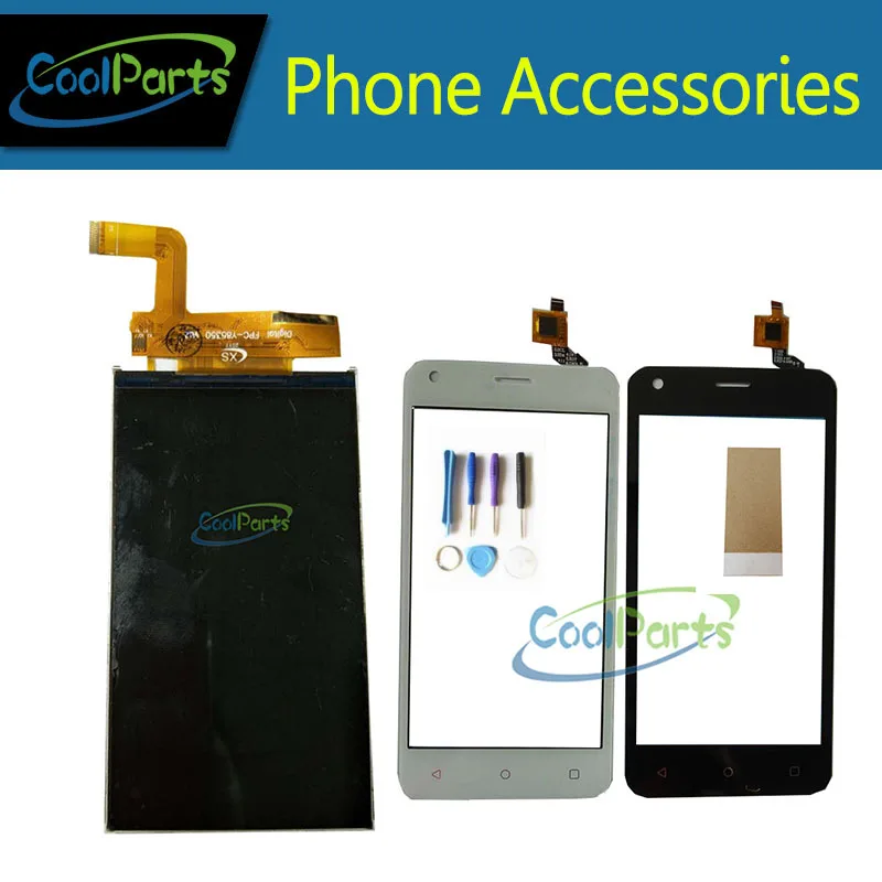 

1PC/Lot High Quality For Fly nimbus 8 FS 454 FS454 LCD Display Screen +Touch Screen Digitizer White Black Color With Tape&Tool