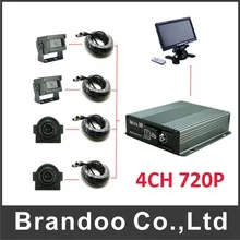 4pcs waterproof AHD camera for realtime 4ch mobile DVR