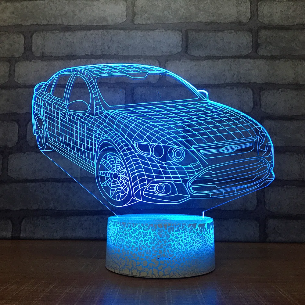

Birthday Gift Colorful 3d Small Night Desk Lamp Light Crack White base Lovely Acrylic Led Table Lamps For Living Room