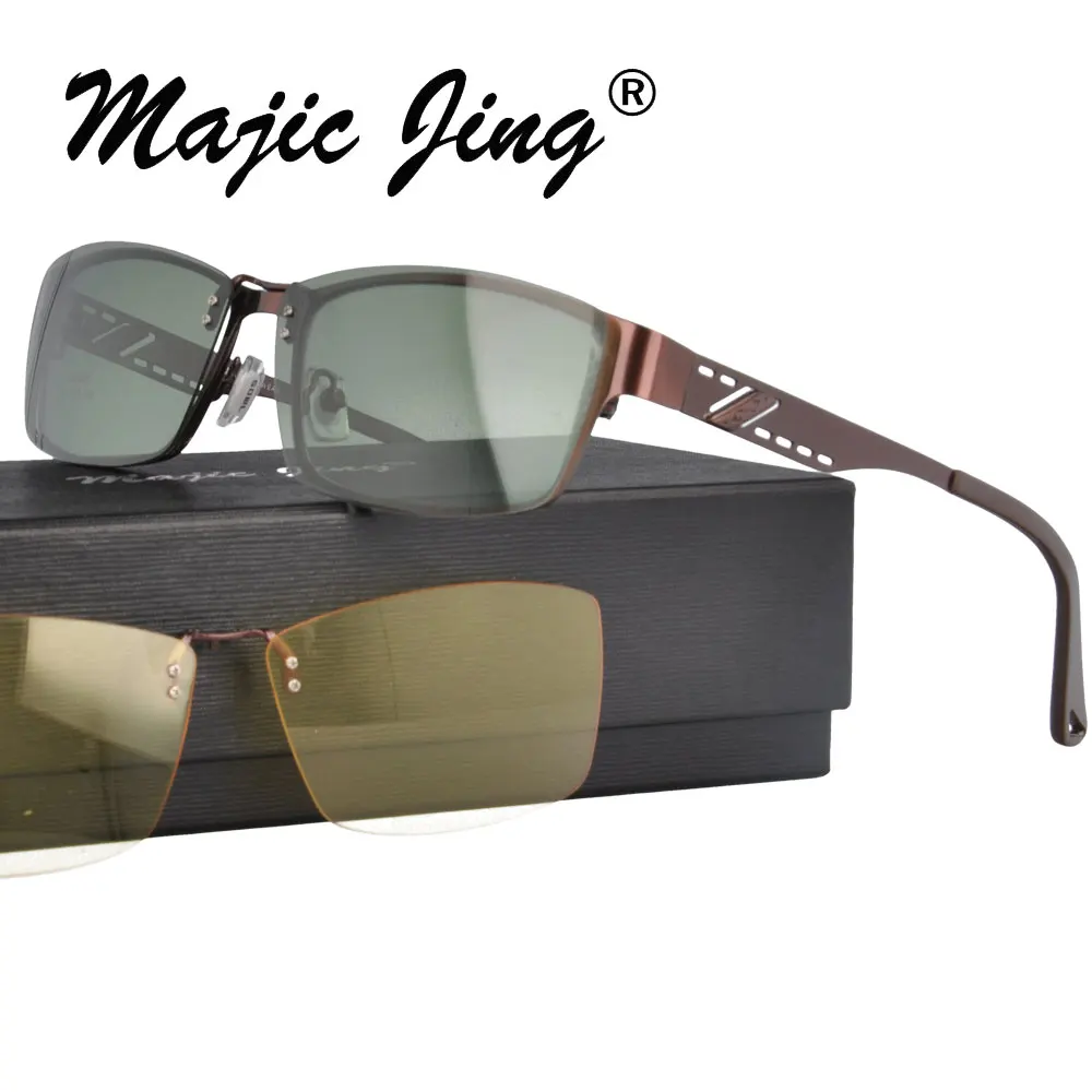 Металлическая оптическая оправа полуобода мужские модные очки с клипсой на поляризованных очках ночного видения очки по рецепту очки S9256