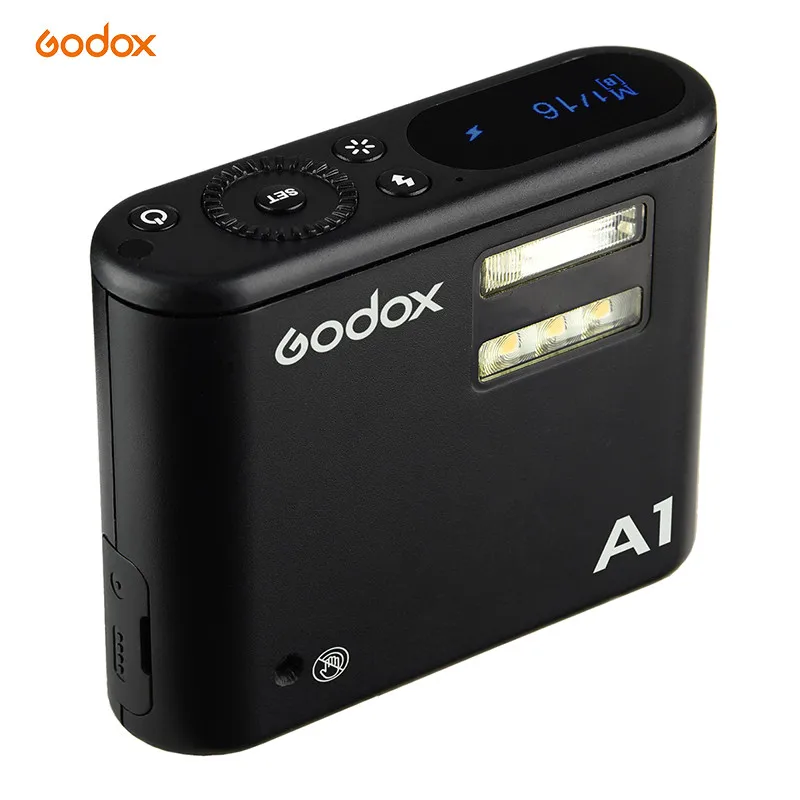 

Godox A1 Phone Flash Speedlite 2.4G Wireless System Trigger Control with Constant Led Light for Phone