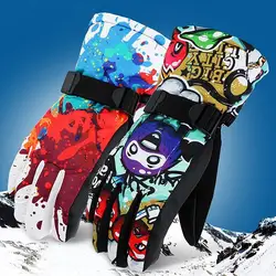 Модные перчатки для катания на лыжах и сноуборде Снегоход мотоциклетные зимние перчатки, ветрозащитные непромокаемые унисекс теплые