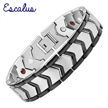 Escalus мужские браслеты 4в1 магнит отрицательные ионы Германий дальний инфра красный нержавеющая сталь подарок браслет ювелирные изделия браслет