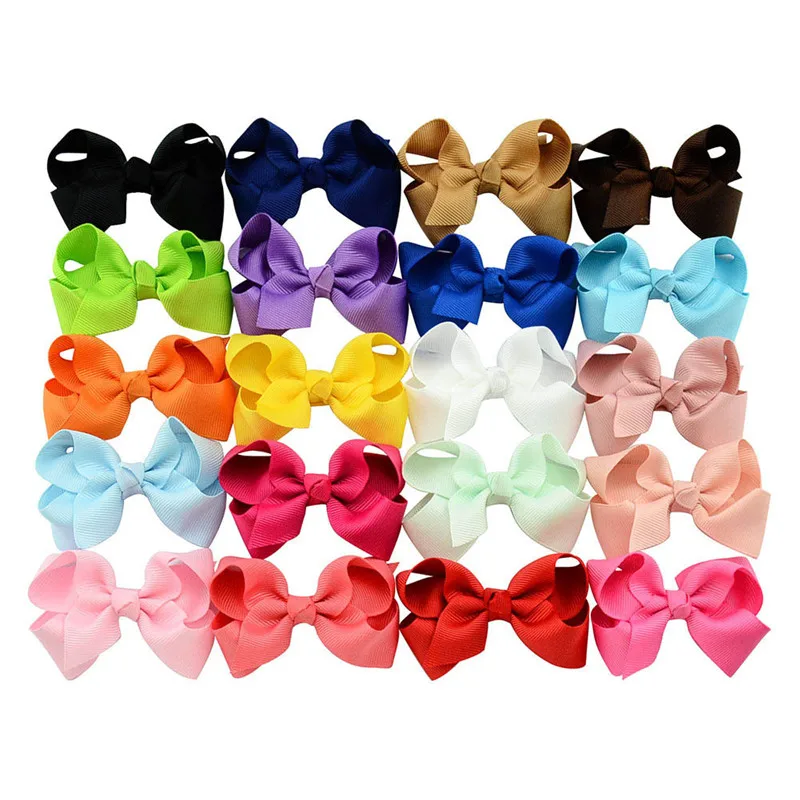 

20pcs 8*6CM Cute Grosgrain Ribbon big solid Bow hairpins Hair Clip Pin Flower Headdress Accessories